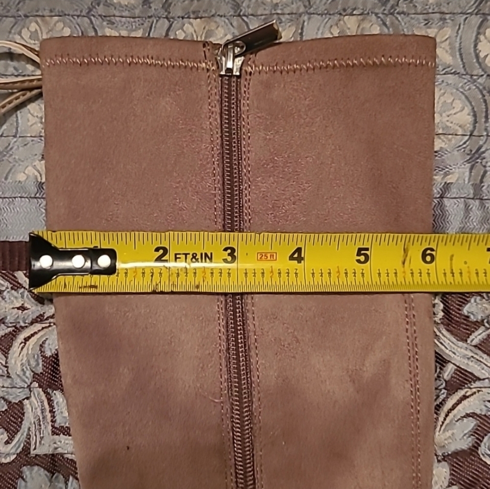 Girl's Stuart Weitzman Taupe Suede Heeled Boots Size 3 - Picture 14 of 16